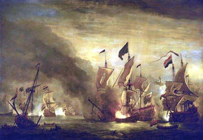 Willem Van de Velde The Younger Royal James  at the Battle of Solebay oil painting image
